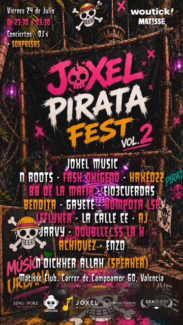 Joxelpirata Fest v2 - Matisse Valencia - 24 julio 2026