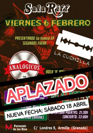 La Cuchilla + Analógicos - Sala Riff Armilla Granada - 18 abril 2025