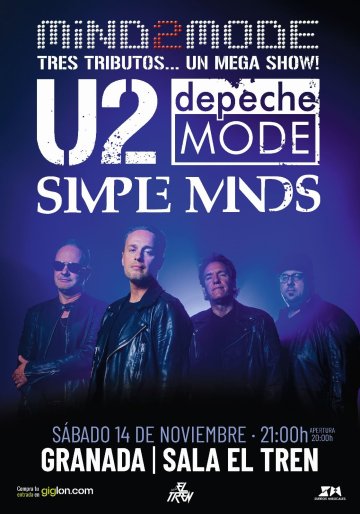 Mind2Mode - Tributo en Sala El Tren a U2, Depeche Mode y Simple Minds - Granada 11 noviembre 2026