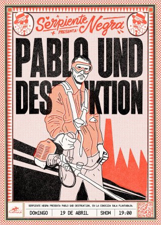 Pablo und Destruktion. Concierto en PLanta Baja Granada domingo 19 abril 2026