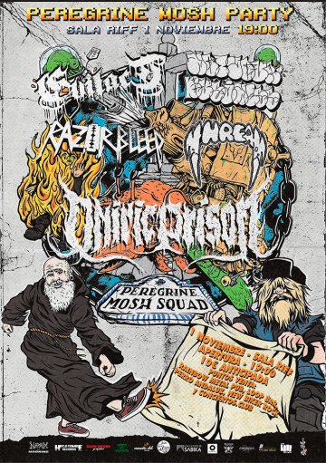 PEREGRINE MOSH PARTY. Oniric Prison + Razorbleed + Threat + Not Your Business + Evilact. Sala Riff,