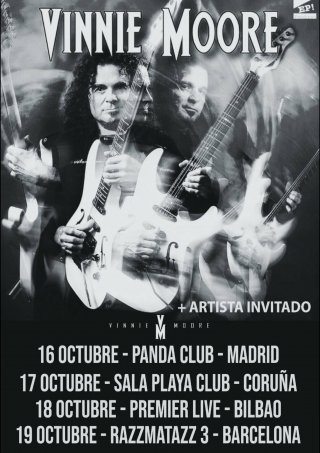 Vinnie Moore. Concierto de  en Sala Premier, Bilbao-Bilbo 18 octubre 2024