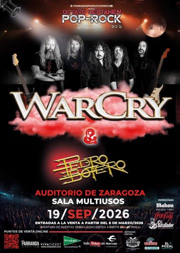 Warcry + Pedro Botero - Auditorio de Zaragoza - Sala Multiusos Zaragoza - 19 septiembre 2026